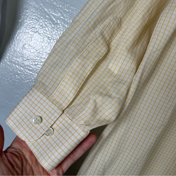 Madeleine Finn Sporting Whites Orange and White Plaid Men's Shirt Size Large - Picture 8 of 12